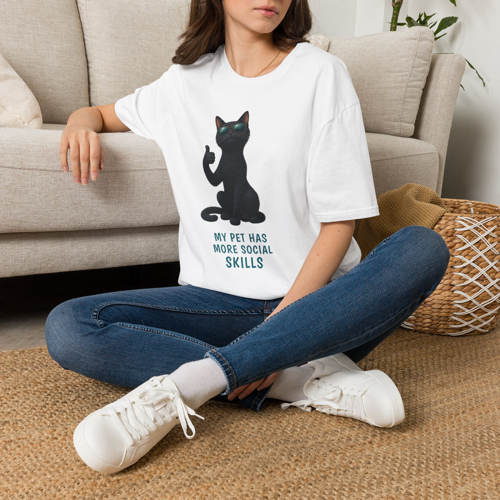My Pet Has More Social Skills — Domestic Divas Black Cat Tee