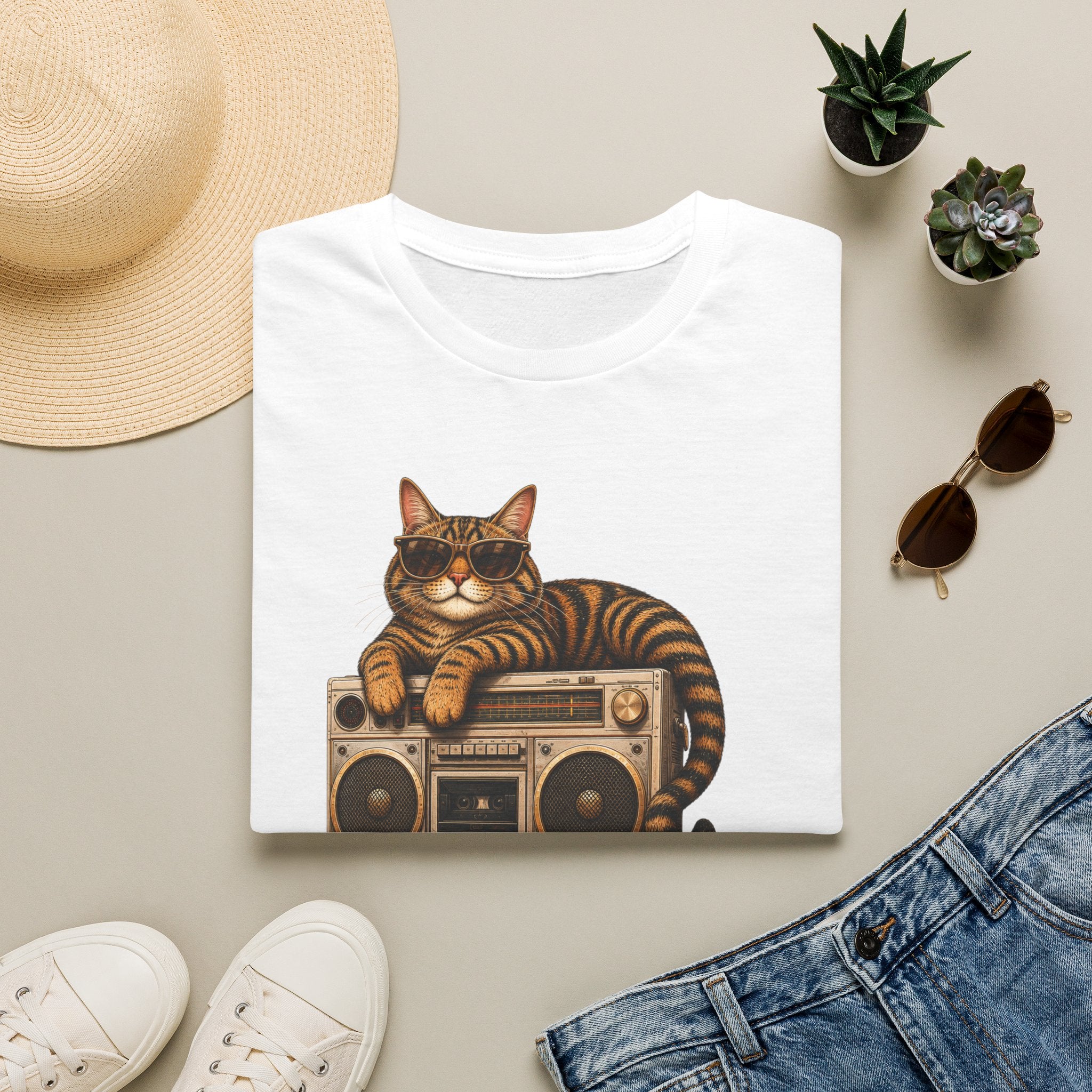 Caturday Vibes — Domestic Divas Cat Boombox Tee
