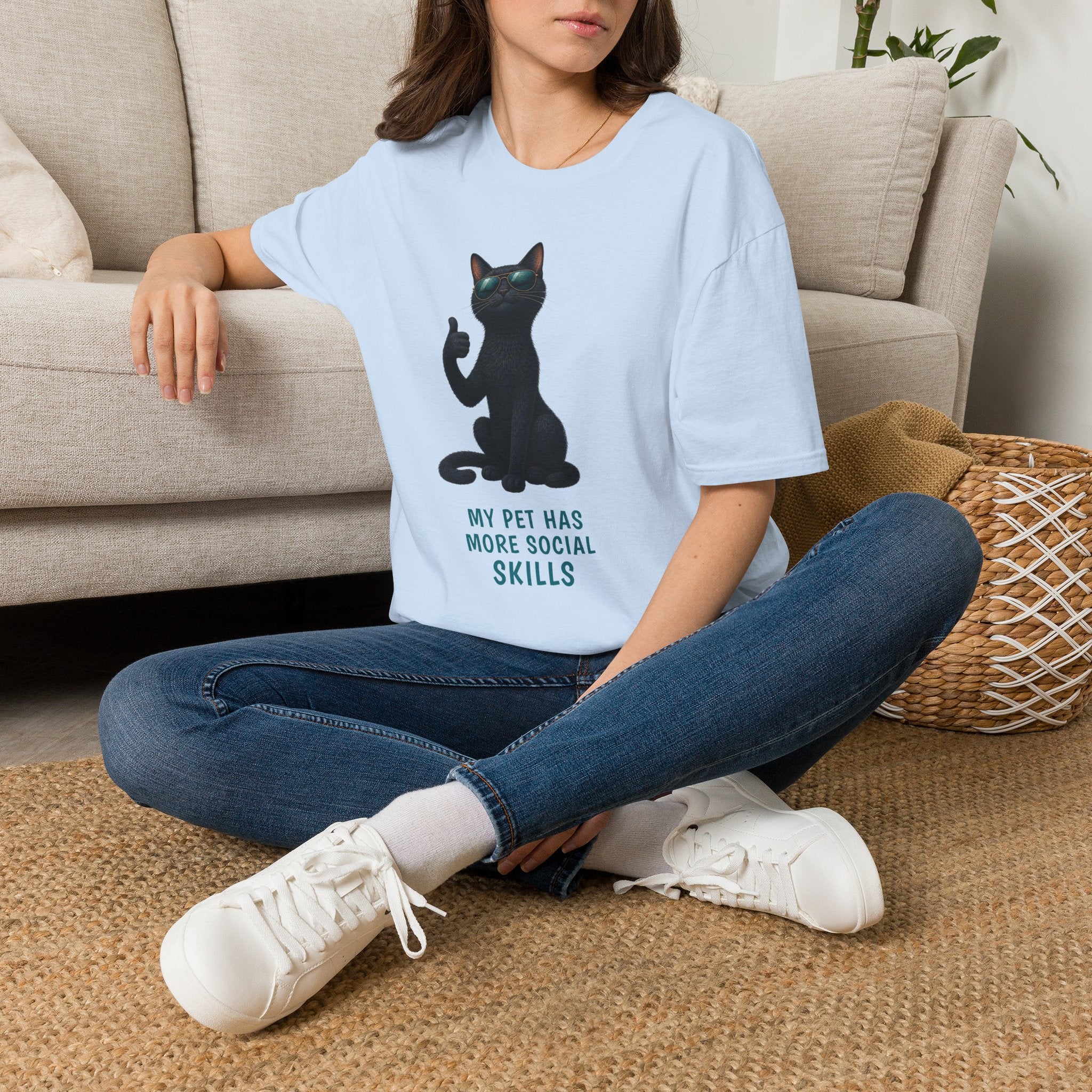 My Pet Has More Social Skills — Domestic Divas Black Cat Tee