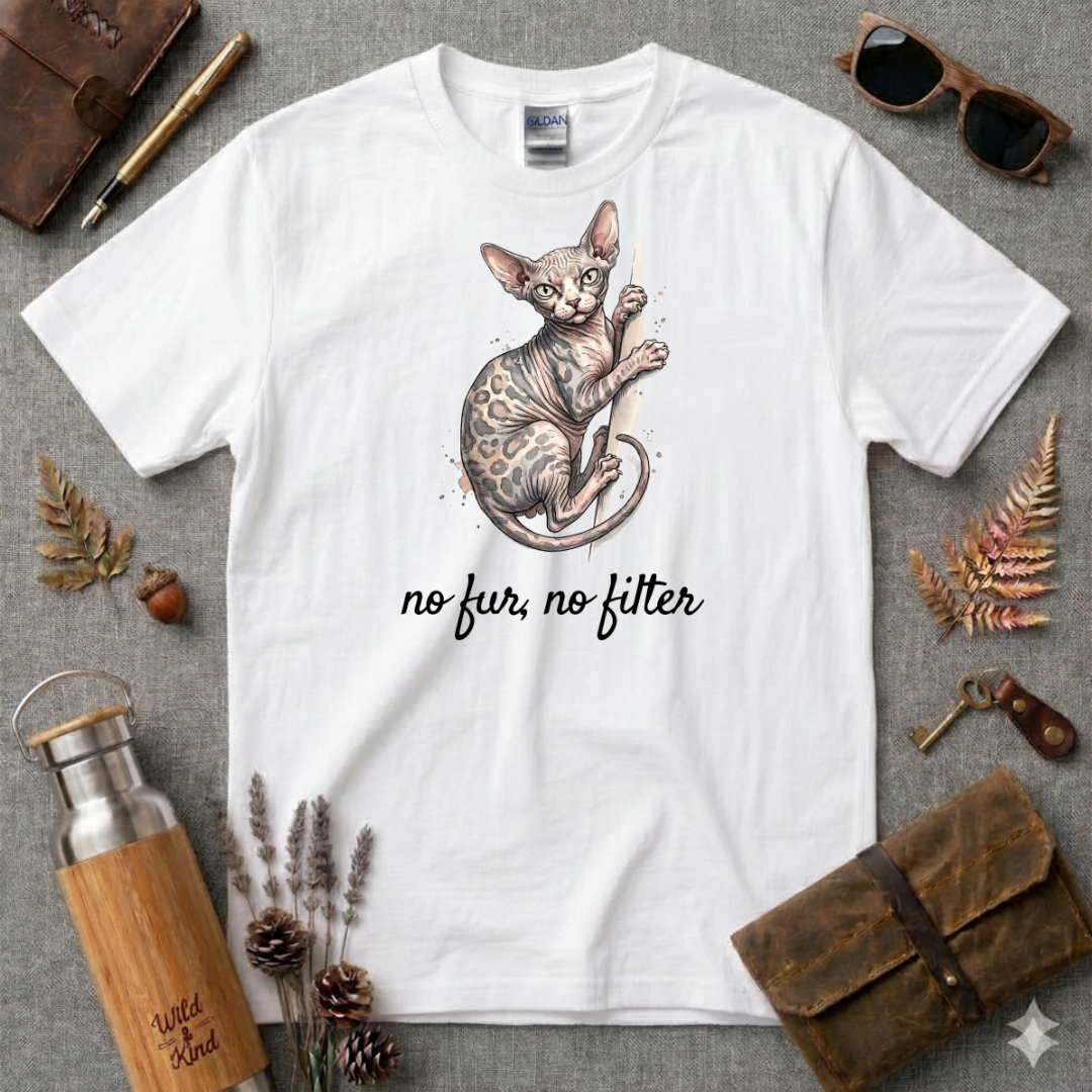 No fur, no filter Sphynx cat T-Shirt
