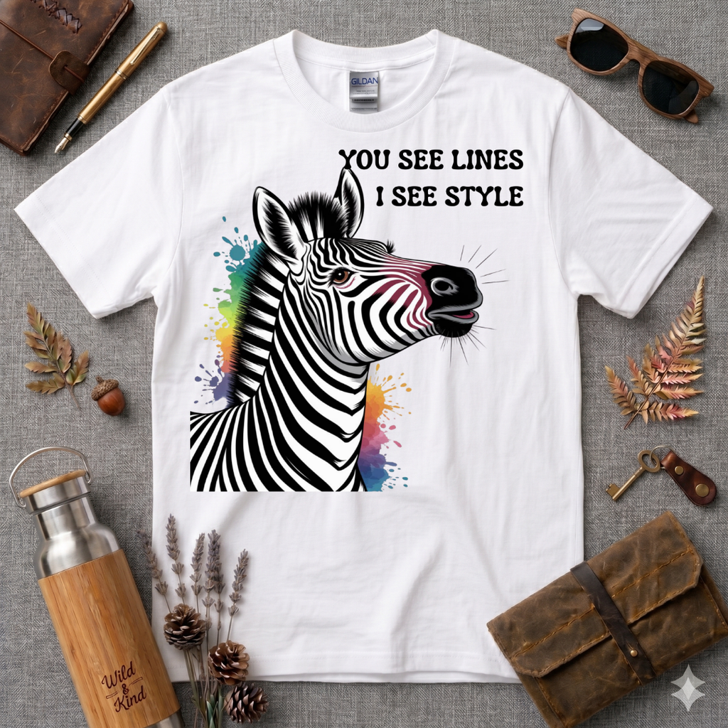 You See Lines, I see Style Zebra T-Shirt
