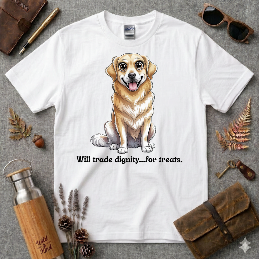 Trade dignity for treats Golden Retriever T-Shirt