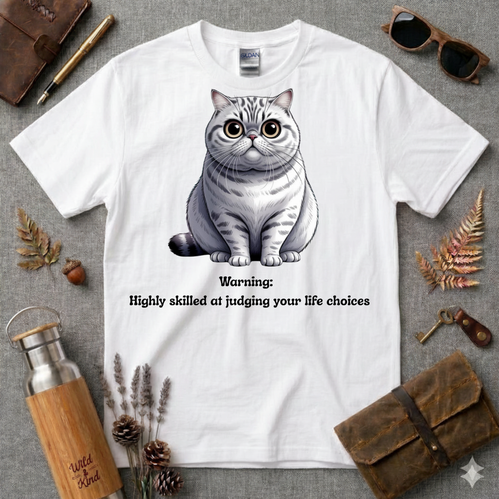 Warning Highly Skilled Cartoon Cat T-Shirt