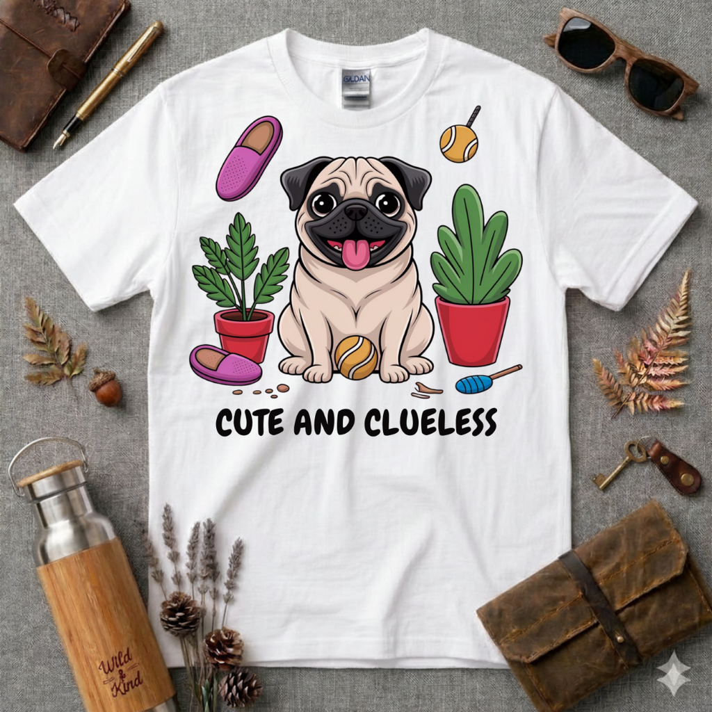 Cute and Clueless Pug T-Shirt