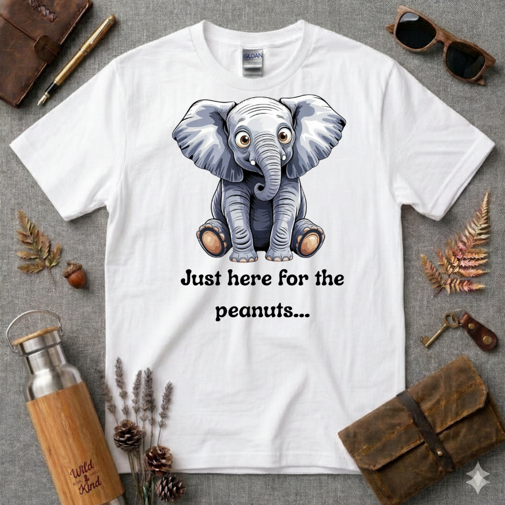 Just Here for the Peanuts Elephant T-Shirt