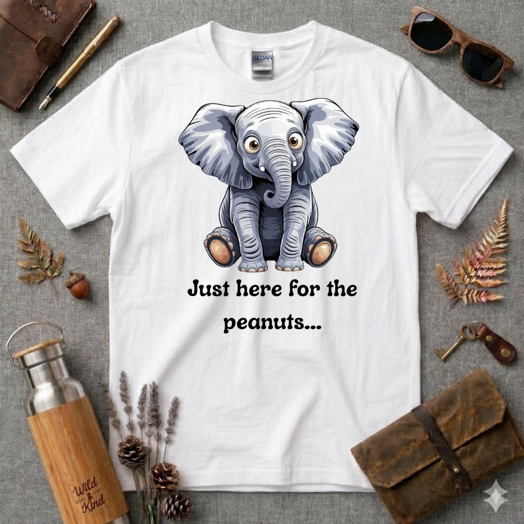 Just Here for the Peanuts Elephant T-Shirt