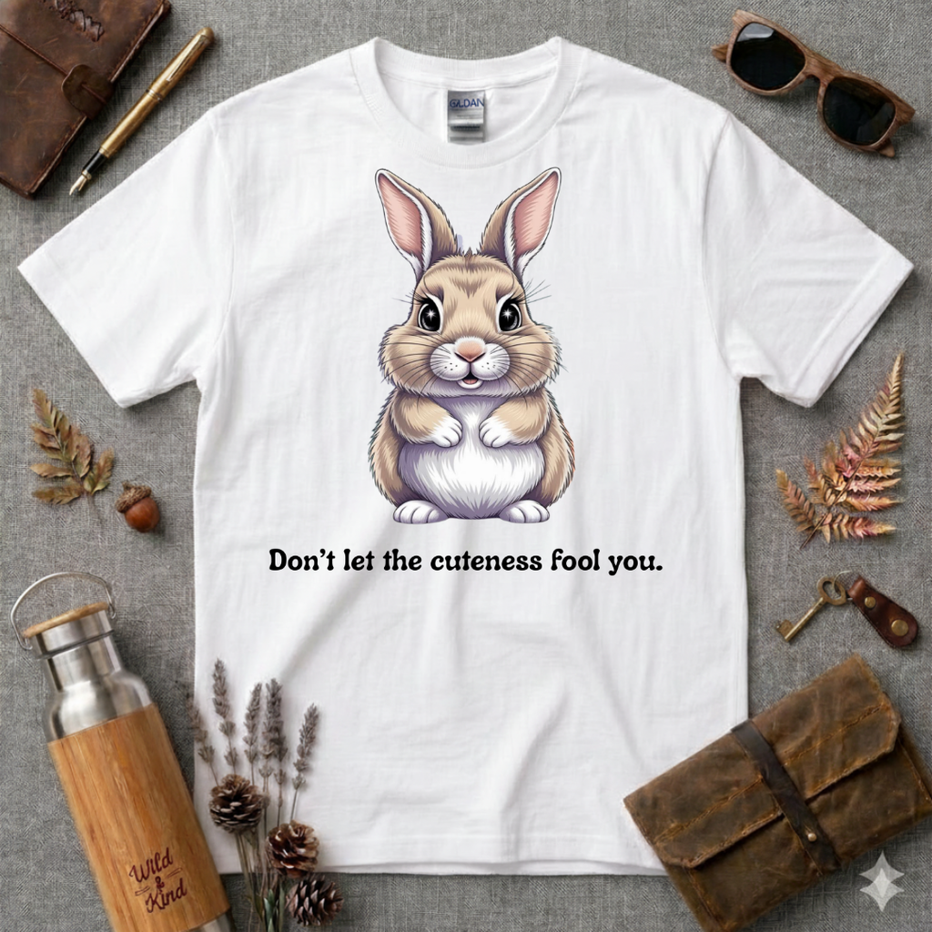 Dont let the cuteness fool you Cartoon Bunny T-Shirt