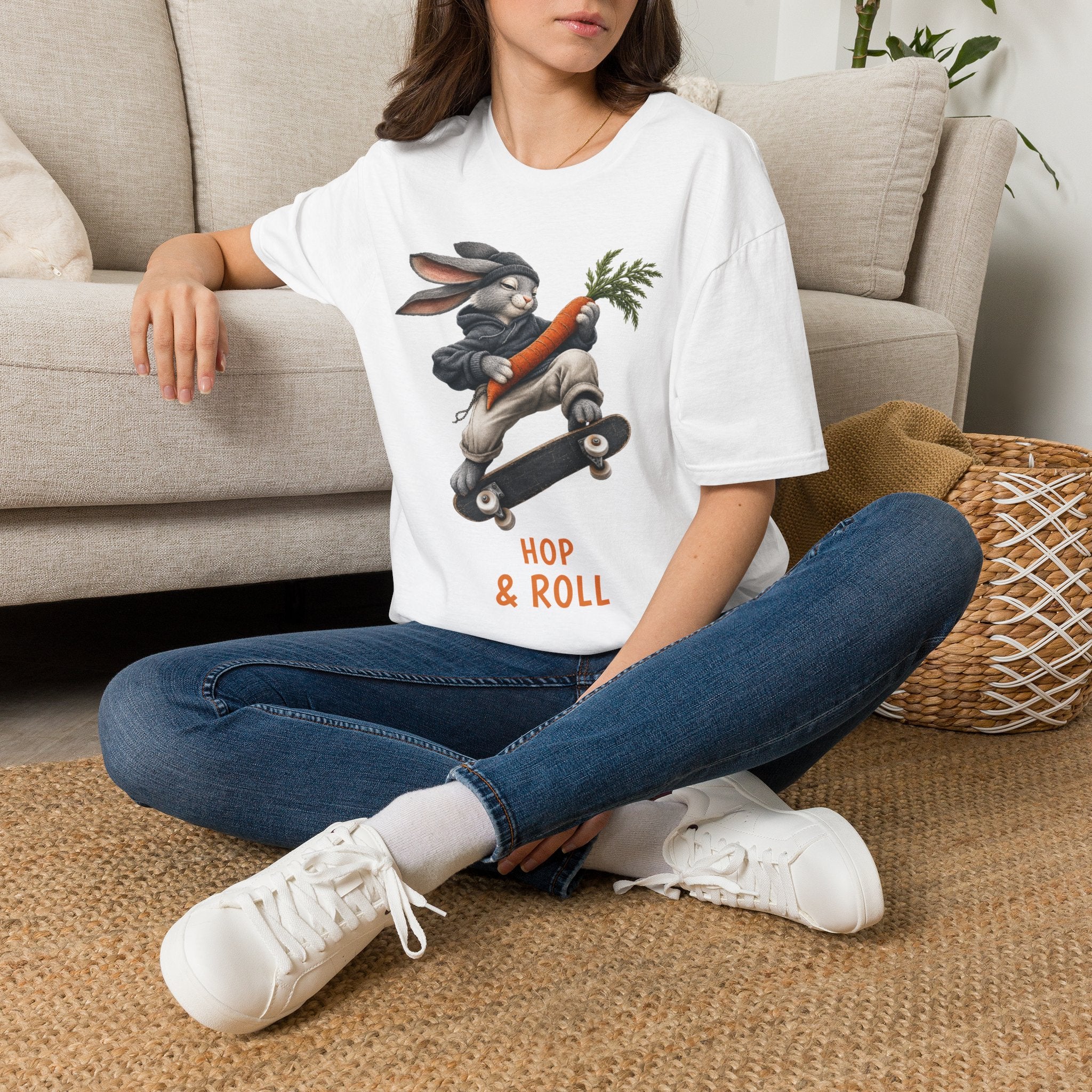 Hop & Roll — Domestic Divas Skateboarding Rabbit Tee