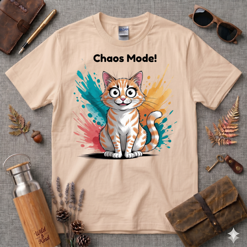 Chaos Mode Cartoon Cat T-Shirt