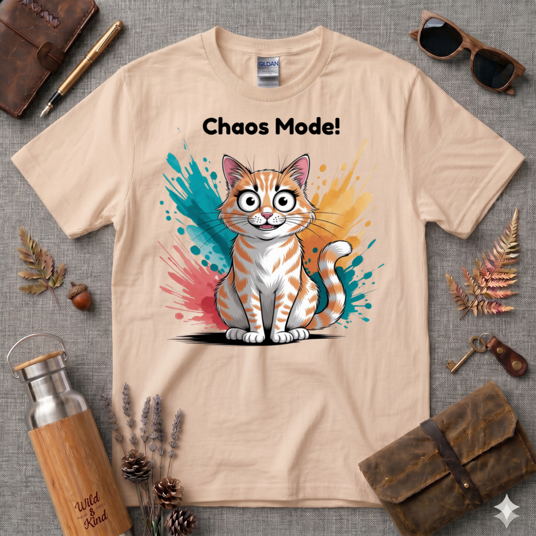 Chaos Mode Cartoon Cat T-Shirt