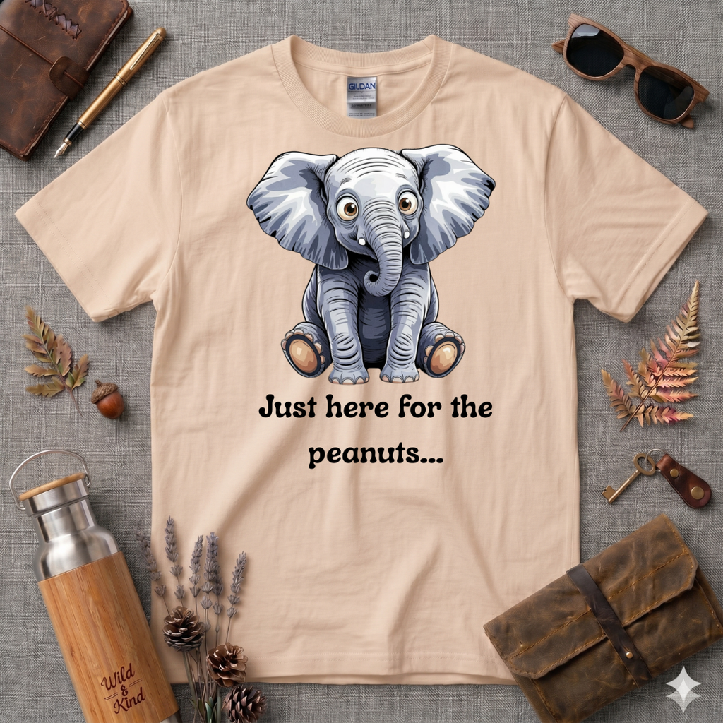 Just Here for the Peanuts Elephant T-Shirt