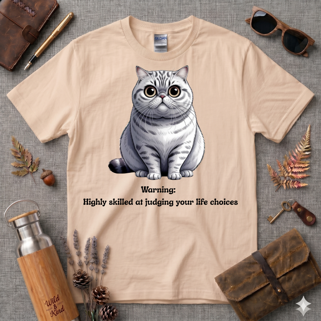 Warning Highly Skilled Cartoon Cat T-Shirt