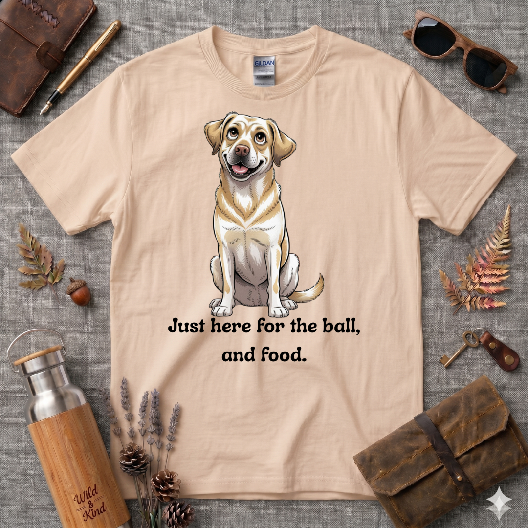 Just here for the ball and food Labrador T-Shirt