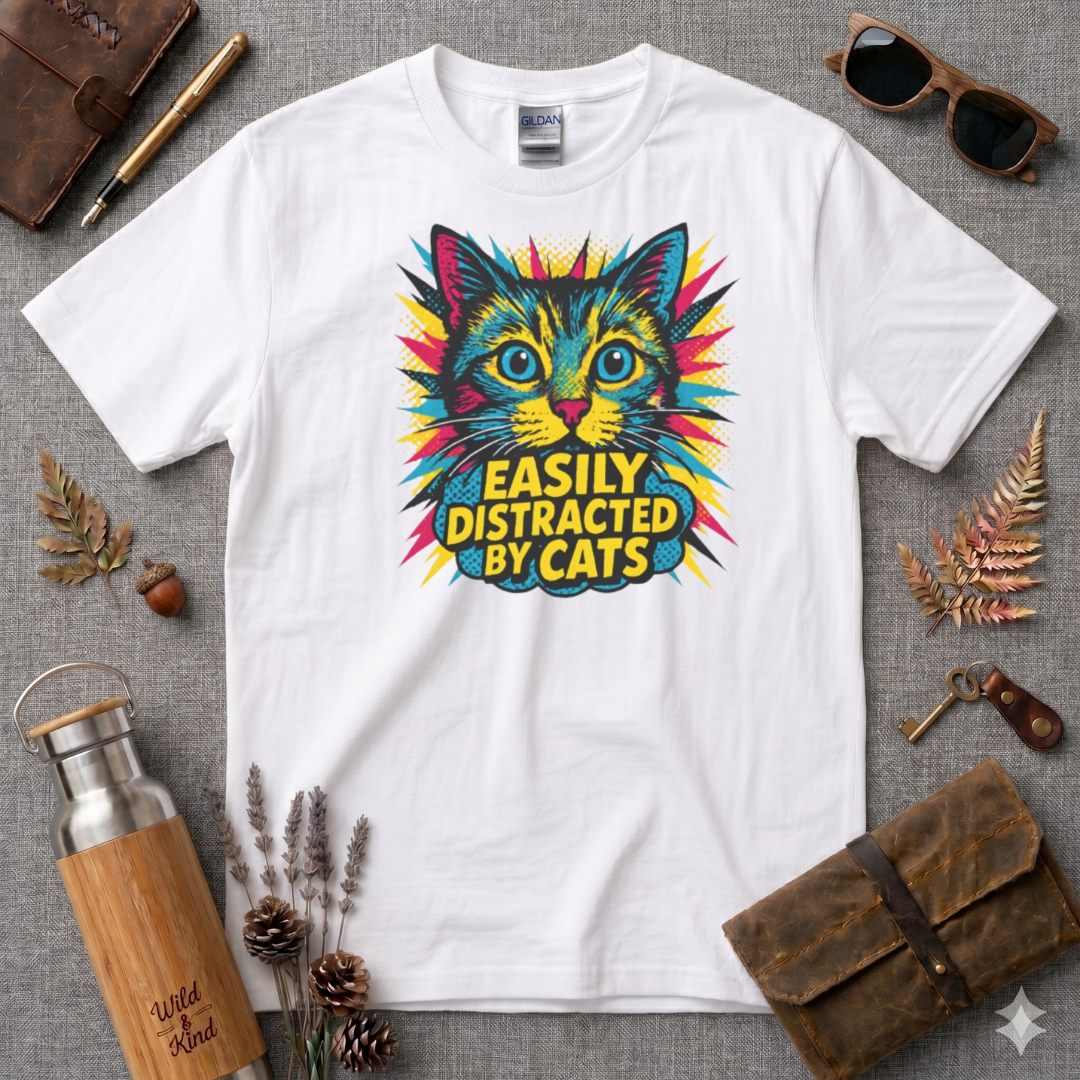Easily distracted by cats T-Shirt