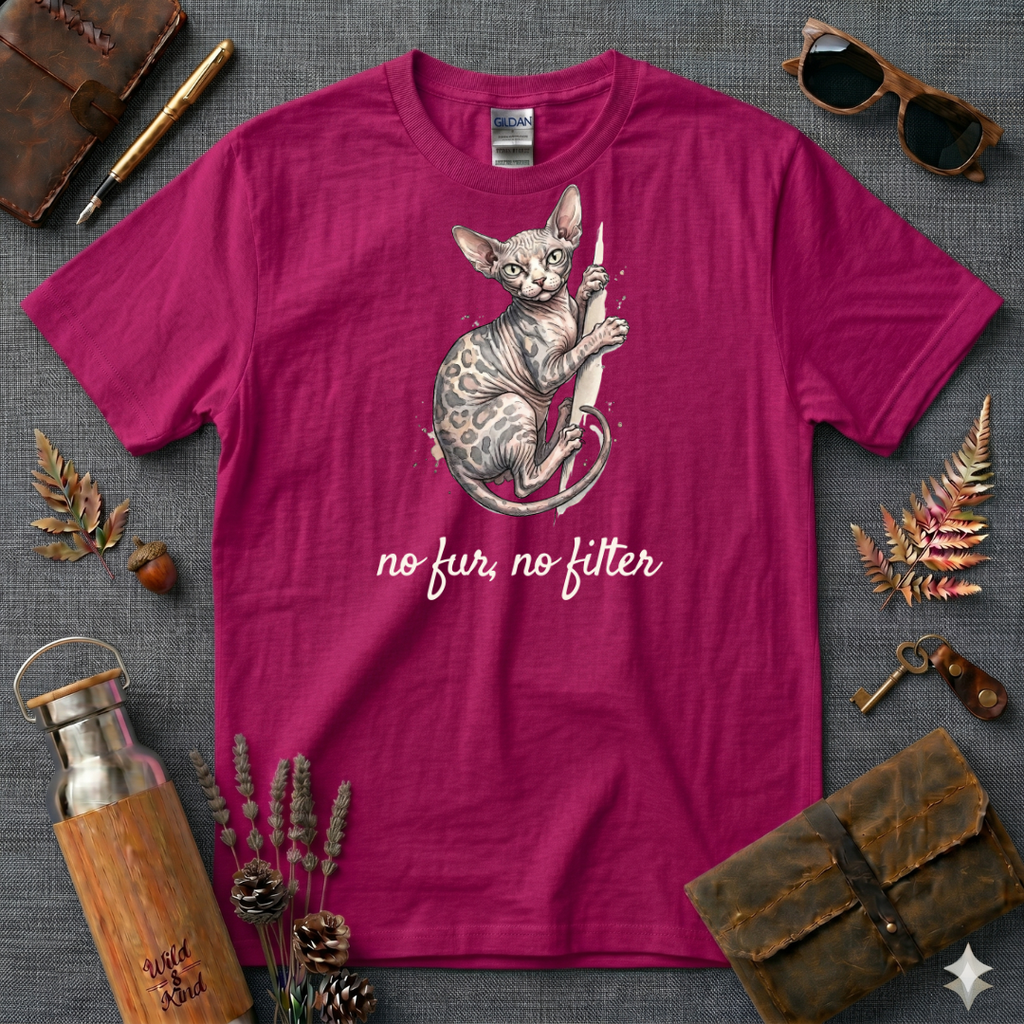 No fur, no filter Sphynx cat T-Shirt