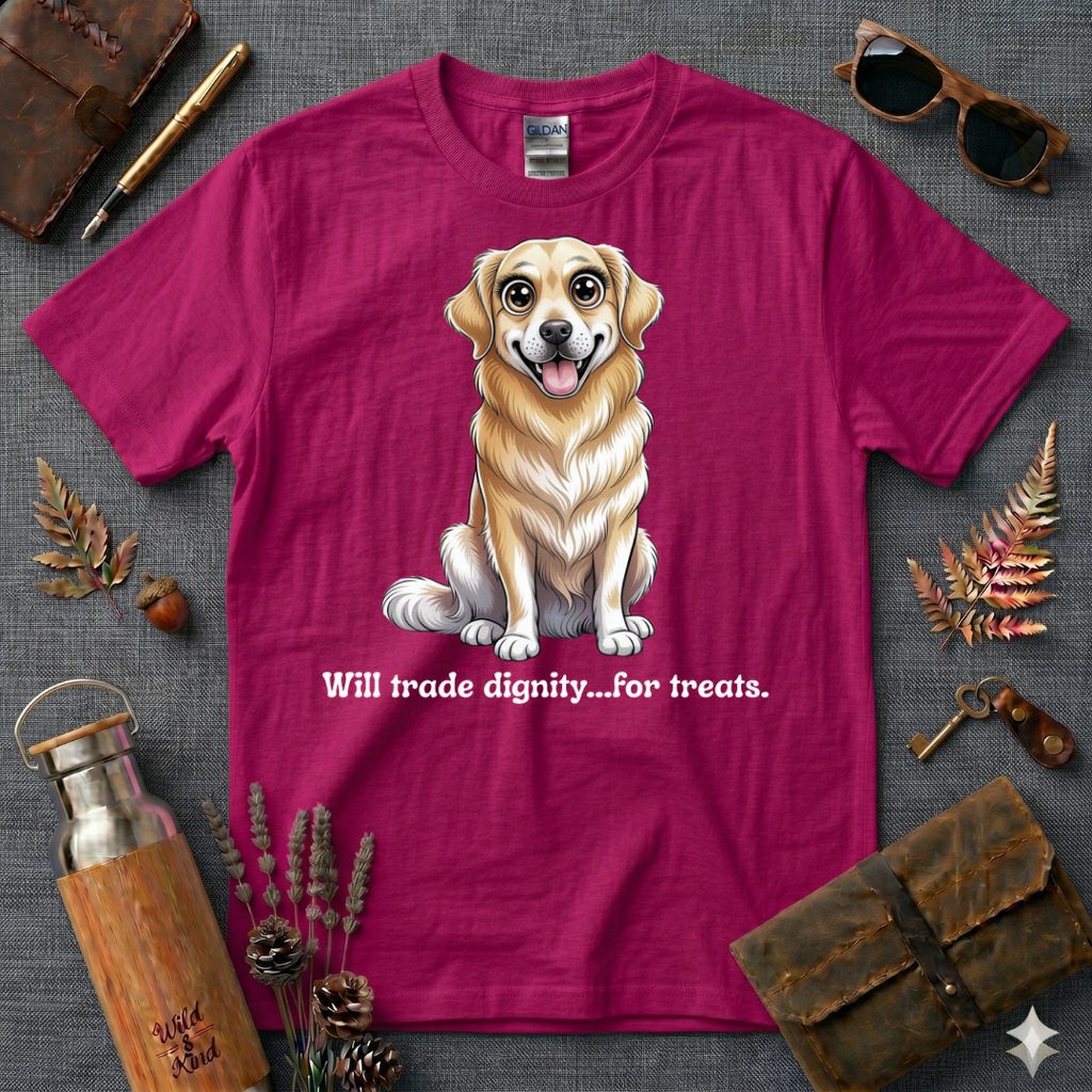 Trade dignity for treats Golden Retriever T-Shirt