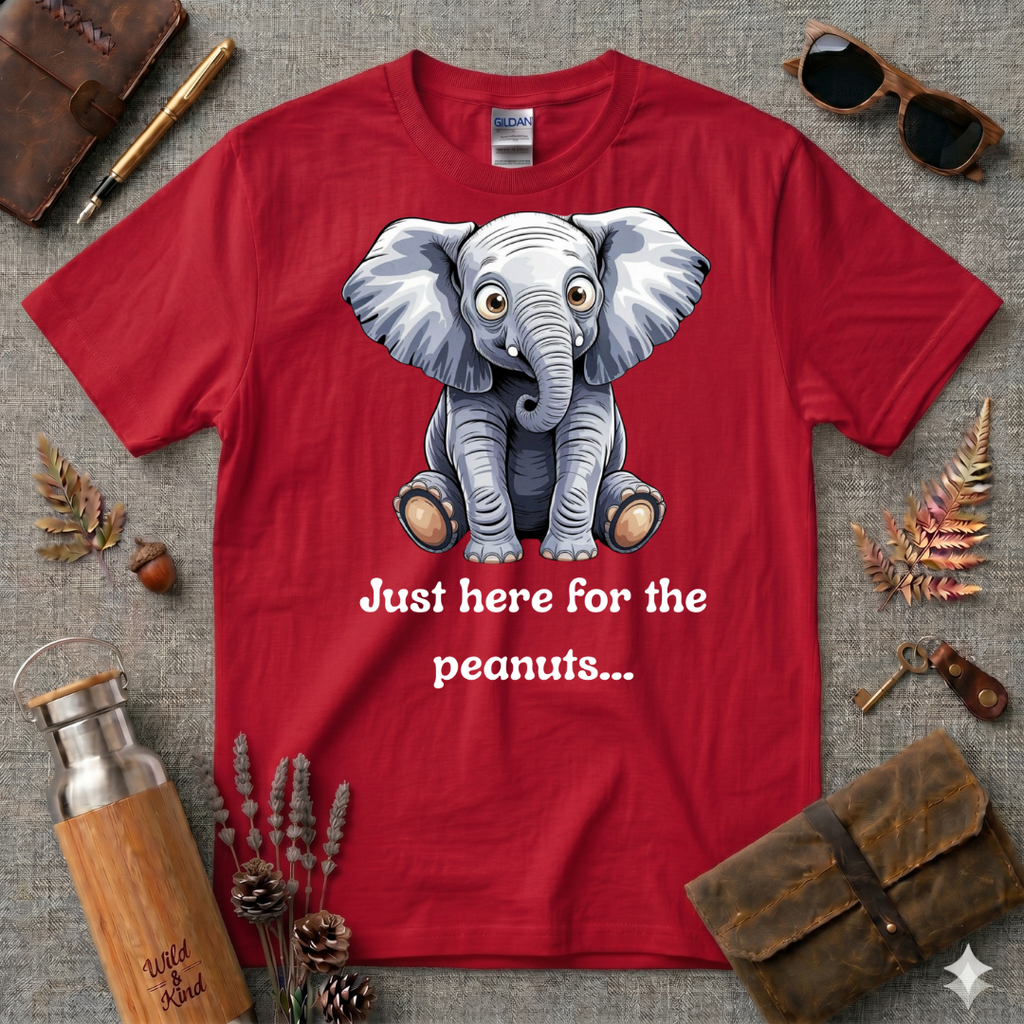 Just Here for the Peanuts Elephant T-Shirt
