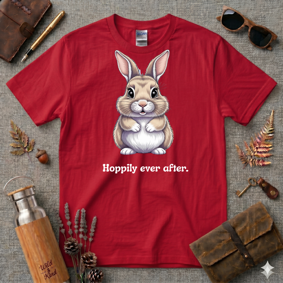 Hoopily Every After Cartoon Bunny T-Shirt