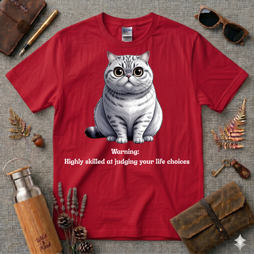 Warning Highly Skilled Cartoon Cat T-Shirt