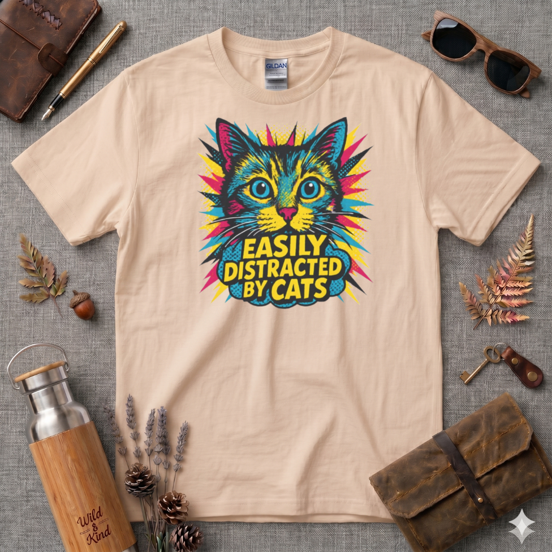 Easily distracted by cats T-Shirt