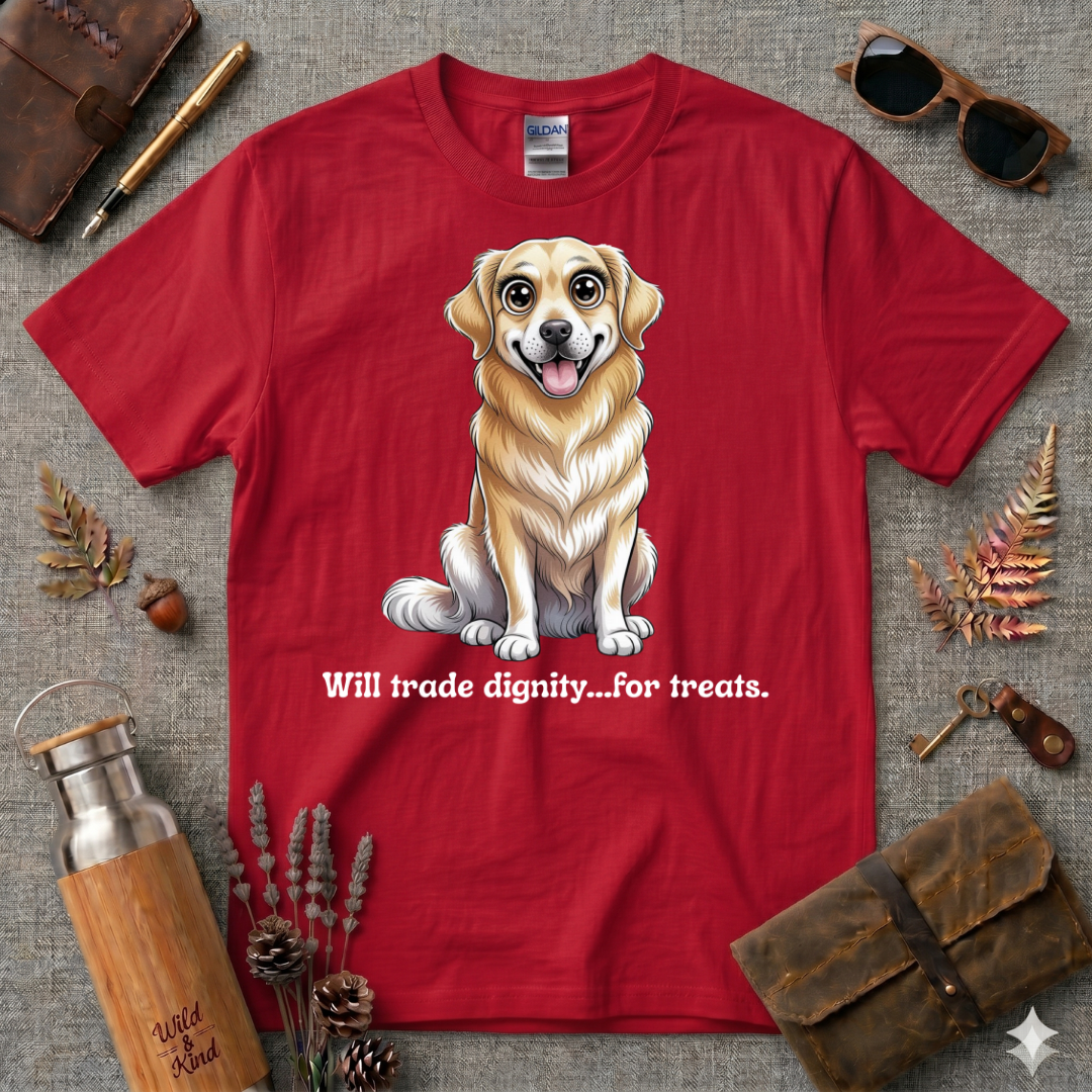 Trade dignity for treats Golden Retriever T-Shirt
