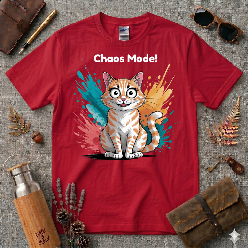 Chaos Mode Cartoon Cat T-Shirt