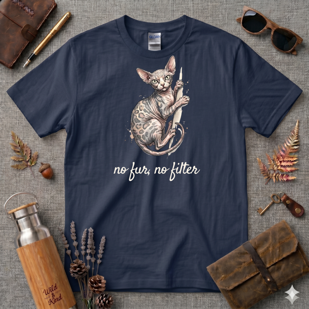 No fur, no filter Sphynx cat T-Shirt