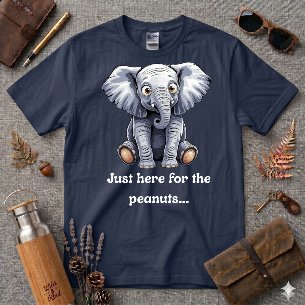 Just Here for the Peanuts Elephant T-Shirt