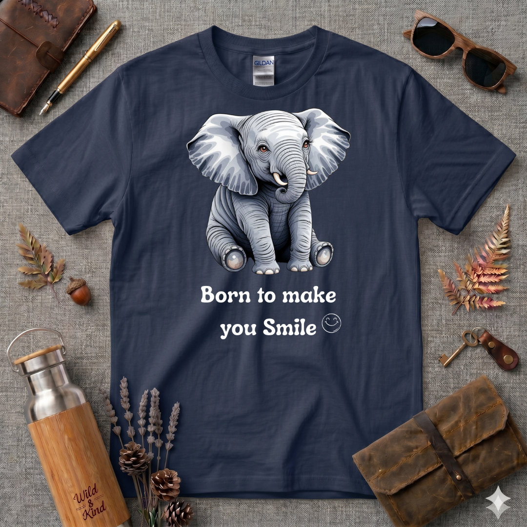 Born to make you smile Elephant T-Shirt