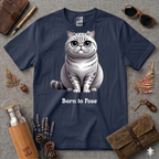 Born to Pose Cartoon Cat T-Shirt