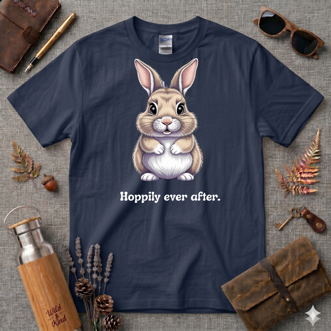 Hoopily Every After Cartoon Bunny T-Shirt