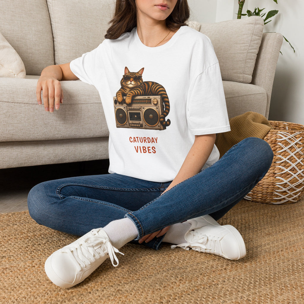 Caturday Vibes — Domestic Divas Cat Boombox Tee