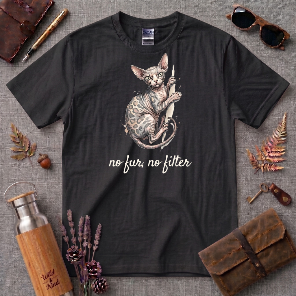 No fur, no filter Sphynx cat T-Shirt