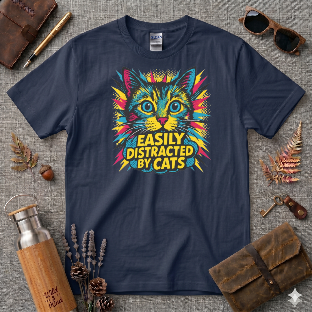 Easily distracted by cats T-Shirt