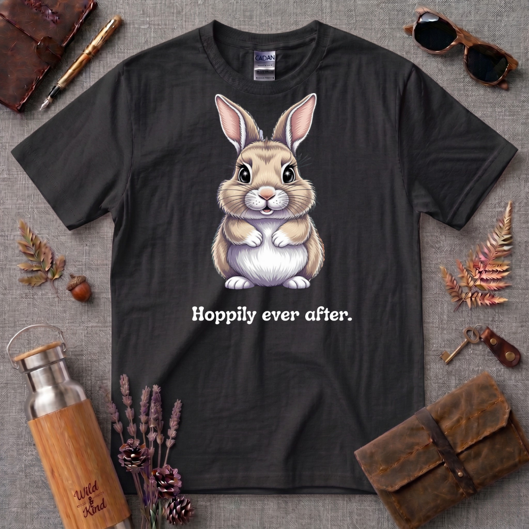 Hoopily Every After Cartoon Bunny T-Shirt