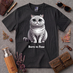 Born to Pose Cartoon Cat T-Shirt