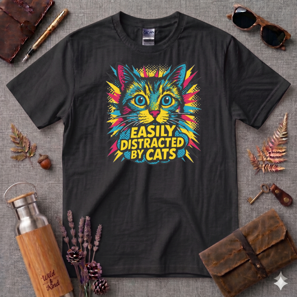 Easily distracted by cats T-Shirt