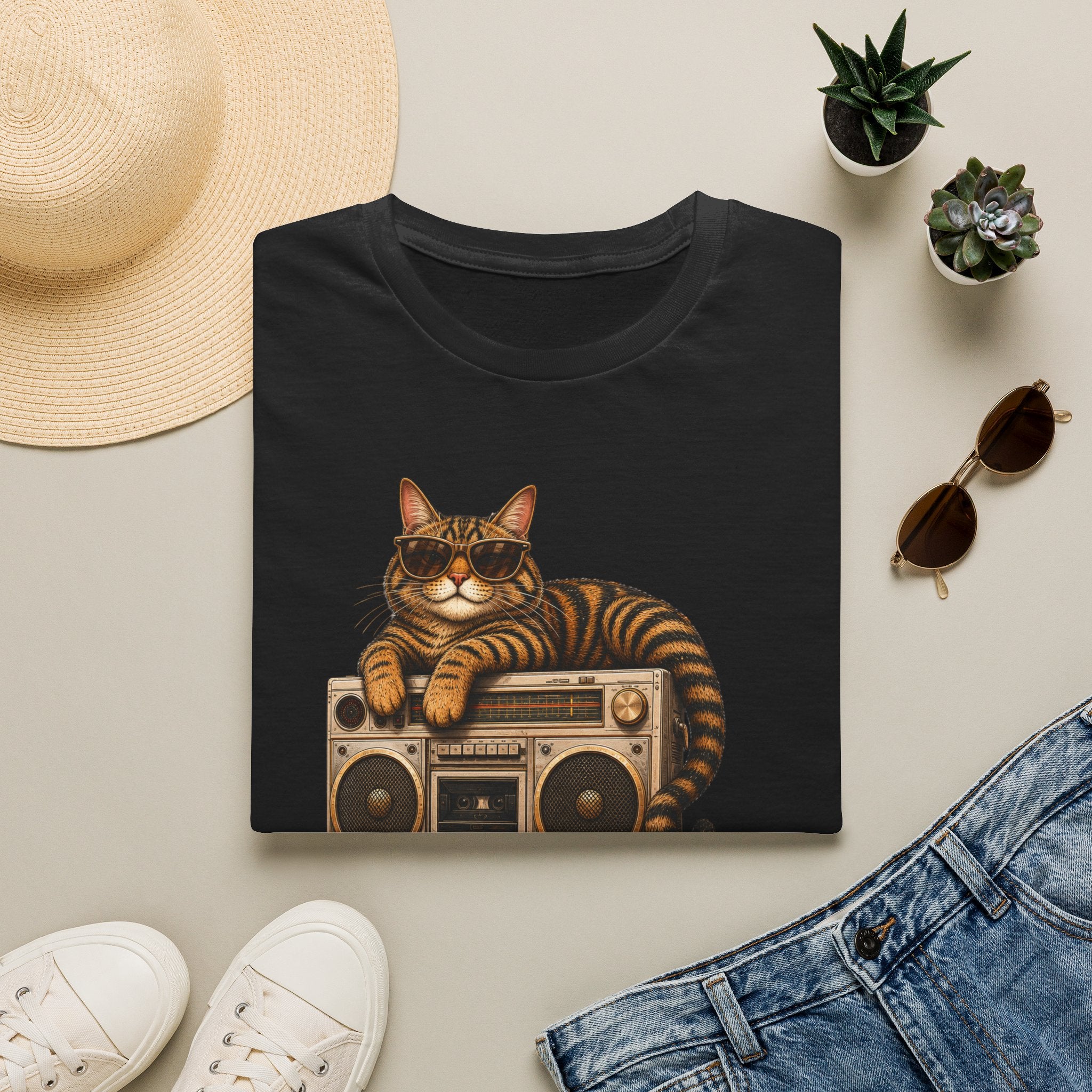 Caturday Vibes — Domestic Divas Cat Boombox Tee