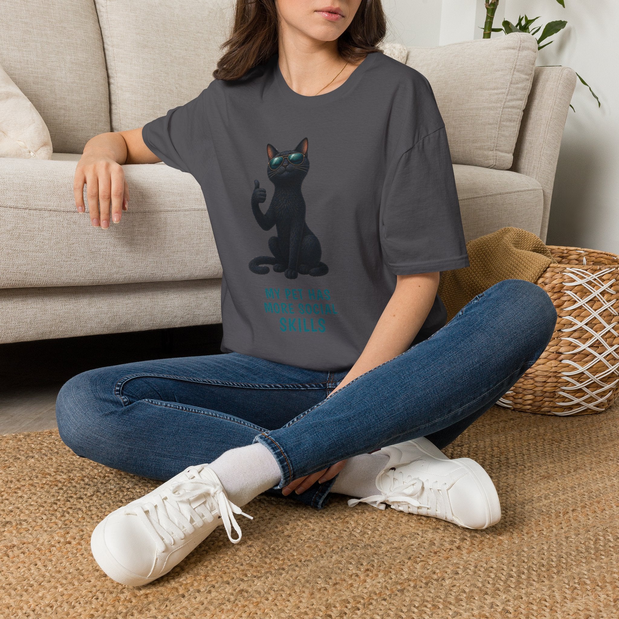 My Pet Has More Social Skills — Domestic Divas Black Cat Tee