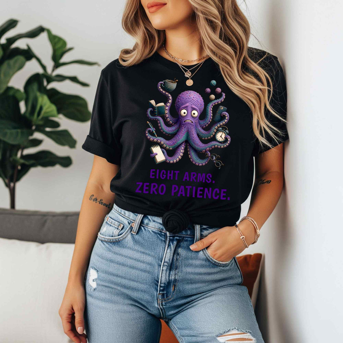 Eight Arms. Zero Patience. — Reef Rebels Octopus Tee