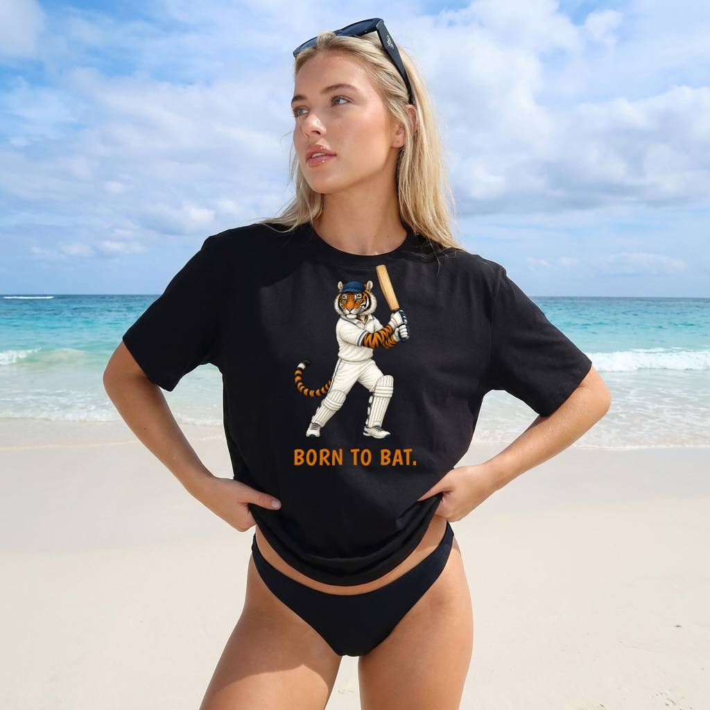 Born to Bat — Cricket Bengal Tiger Tee