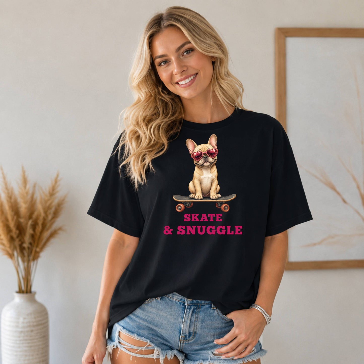 Skate & Snuggle — Domestic Divas French Bulldog Tee