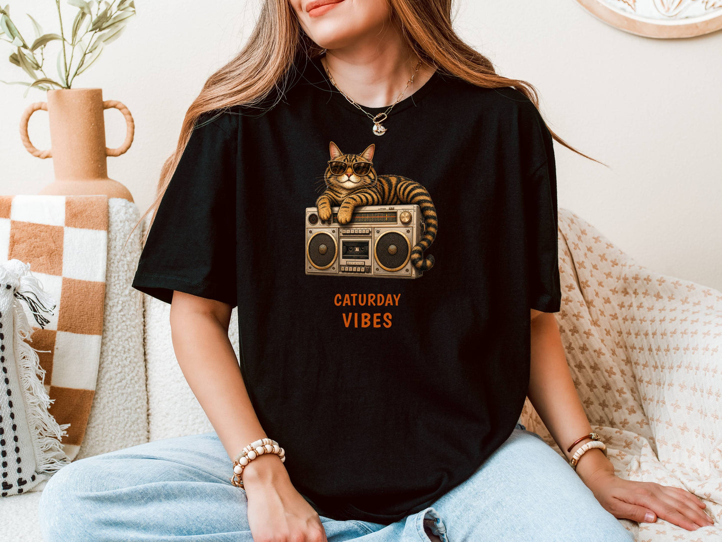 Caturday Vibes — Domestic Divas Cat Boombox Tee