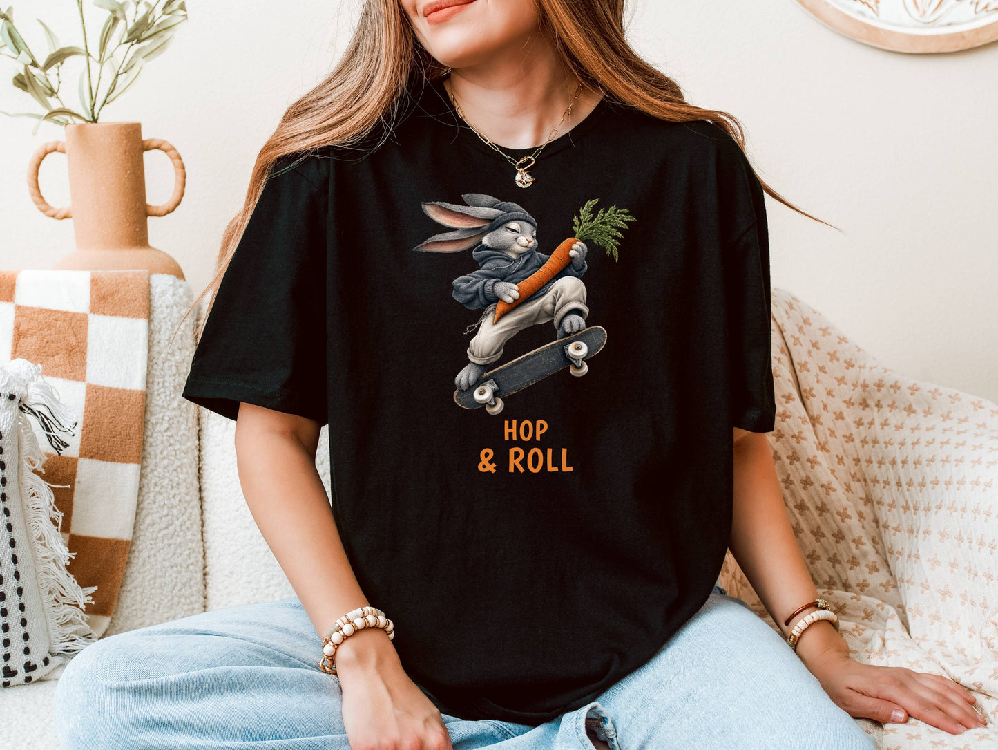 Hop & Roll — Domestic Divas Skateboarding Rabbit Tee
