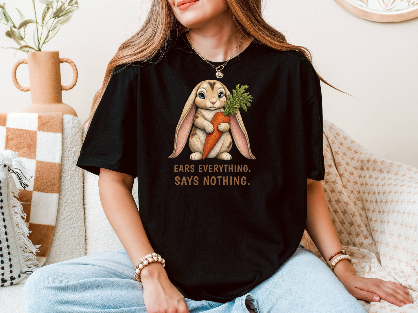 Ears Everything. Says Nothing. — Lop Rabbit Tee