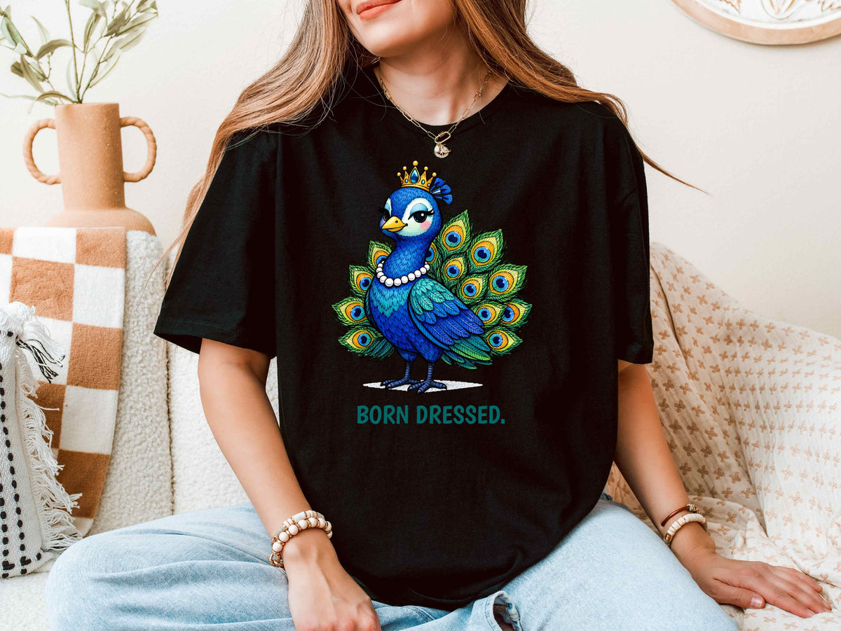 Fashion Peacock T-Shirt | Glam Animal Tee | Wild & Kind Couture Creatures