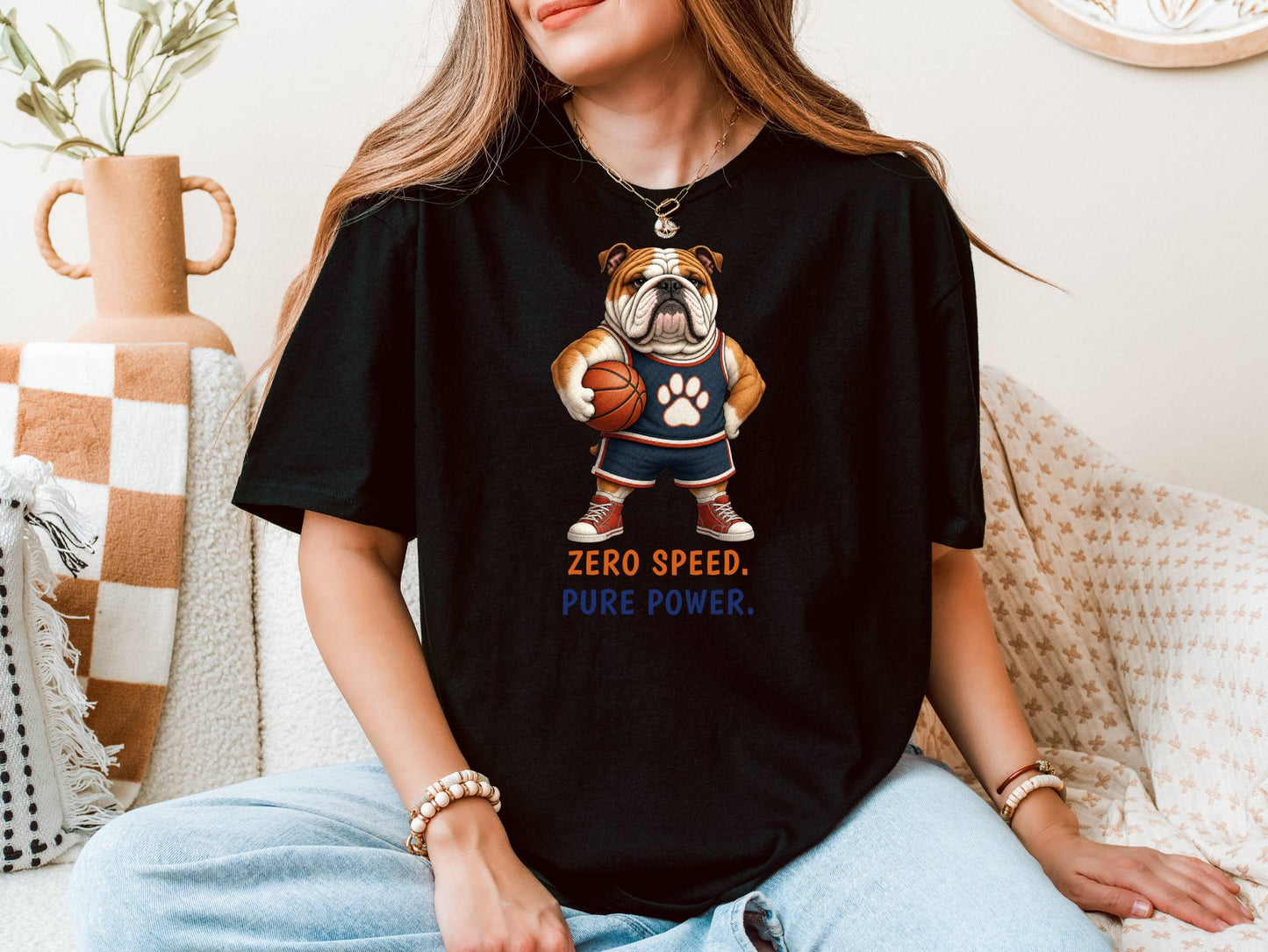 Zero Speed. Pure Power. — Basketball Bulldog Tee