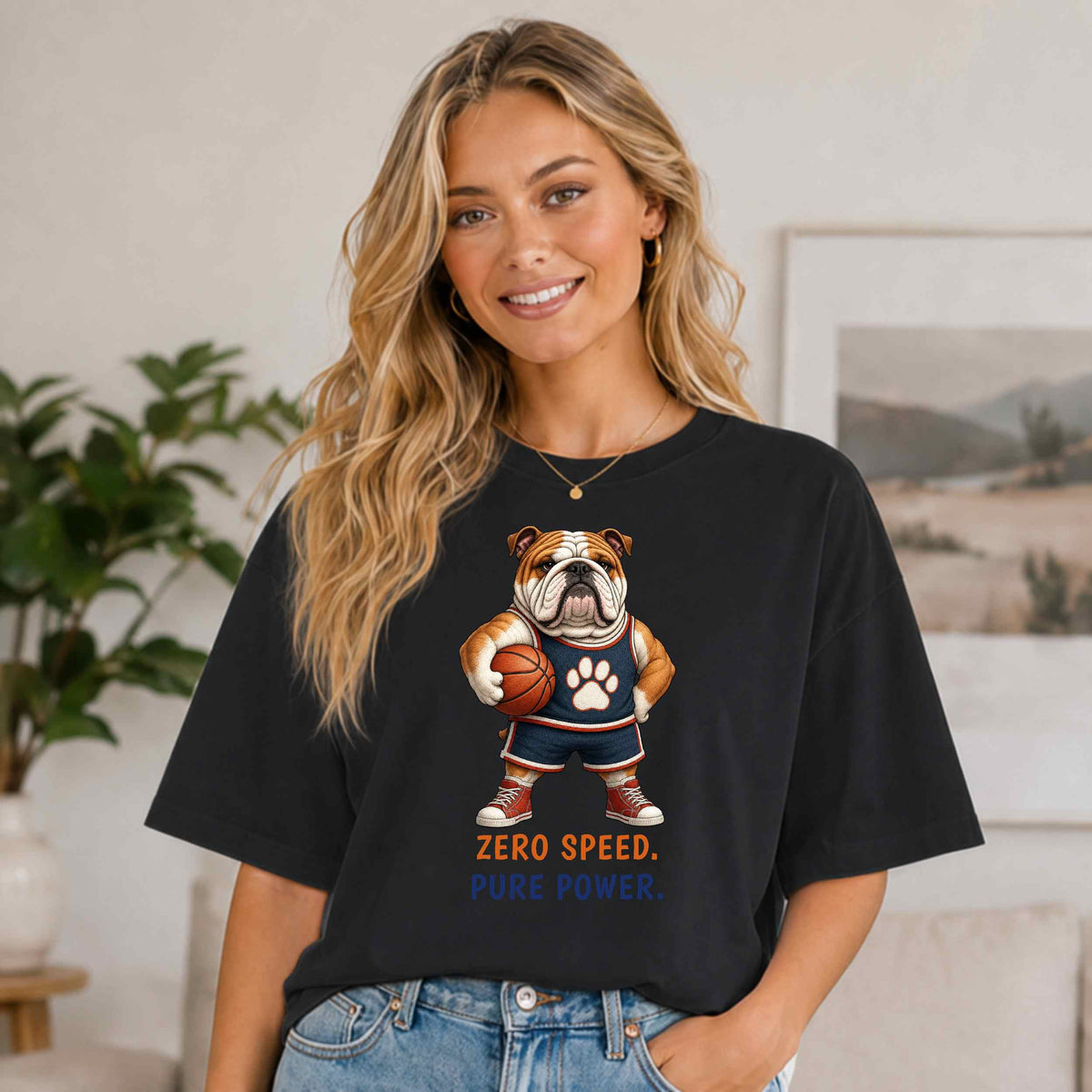 Zero Speed. Pure Power. — Basketball Bulldog Tee