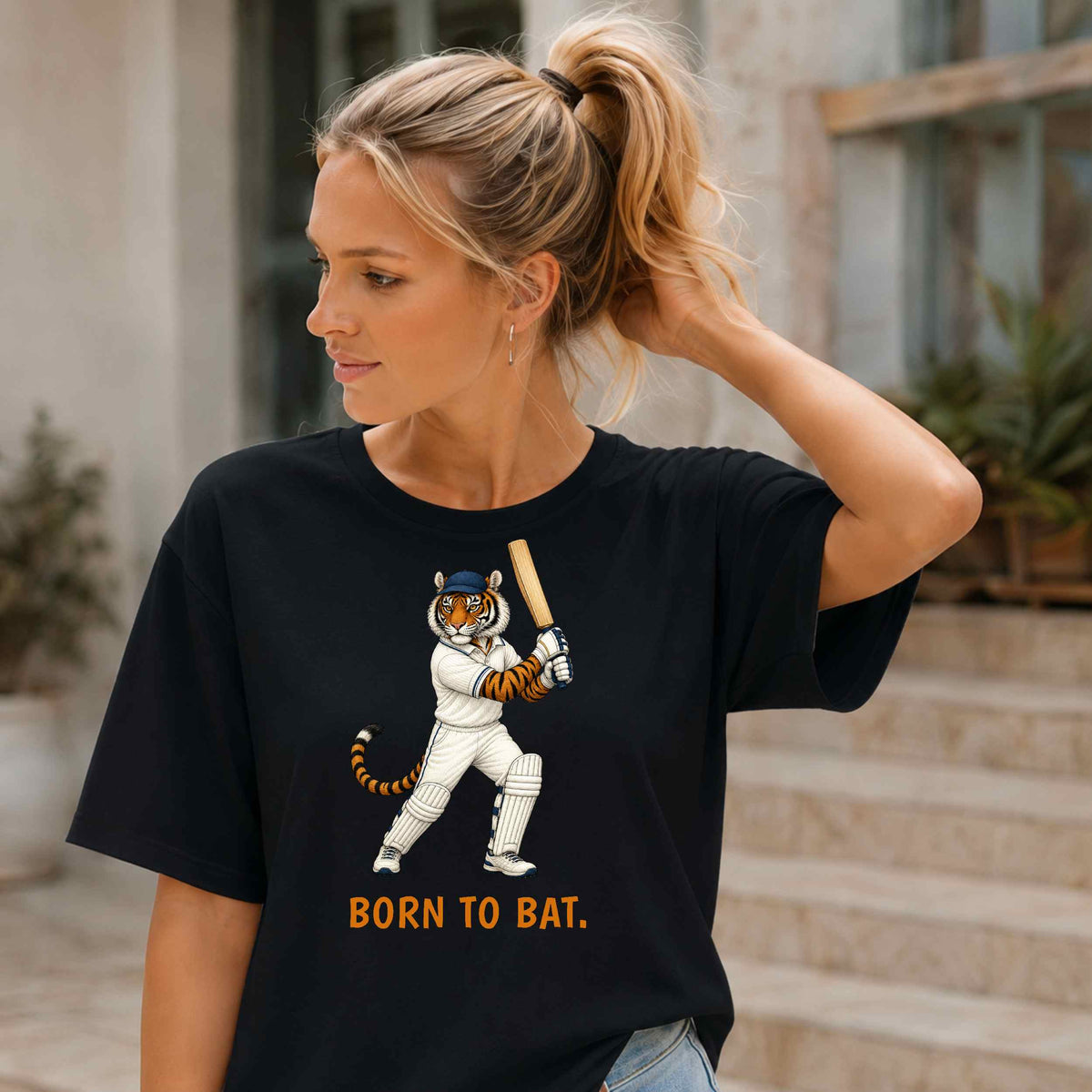 Born to Bat — Cricket Bengal Tiger Tee
