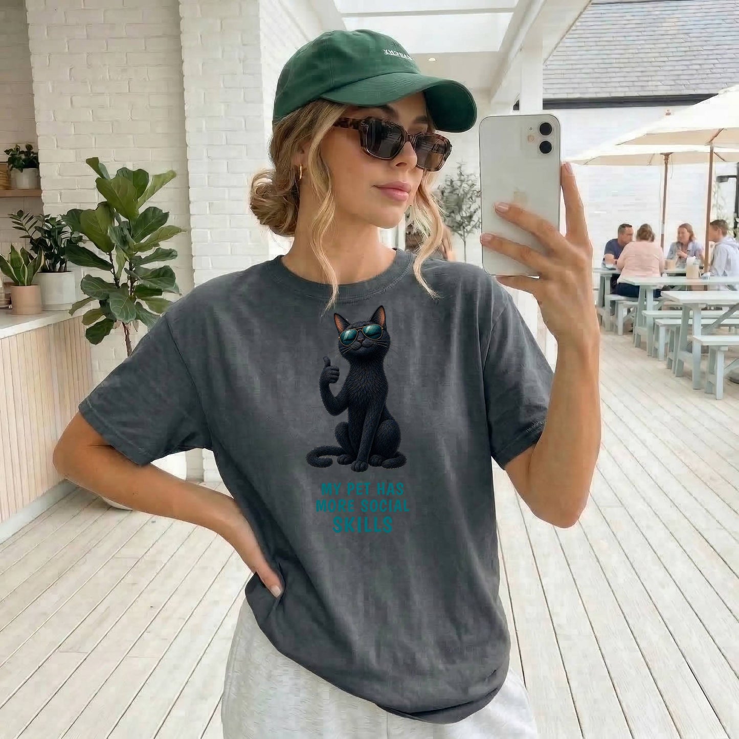 My Pet Has More Social Skills — Domestic Divas Black Cat Tee